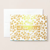 Nowruz Moubarak. Véritable Foil Perse Cartes de No (Devant avec enveloppe)