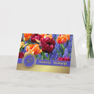 Nowruz Mubarak. Lente Tulpen Perzisch Nieuwjaar Feestdagen Kaart