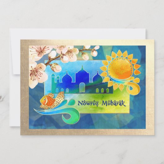 Nowruz Mubarak Perzisch Nieuwjaar Partij Kaart (Voorkant)