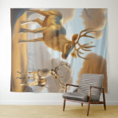 Noyer de renne d'or Malabar Argent Tapisserie (En situation (horizontale))