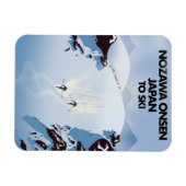 Nozawa Onsen Japan ski print. Magneet (Horizontaal)