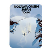 Nozawa Onsen Japan ski print. Magneet (Verticaal)