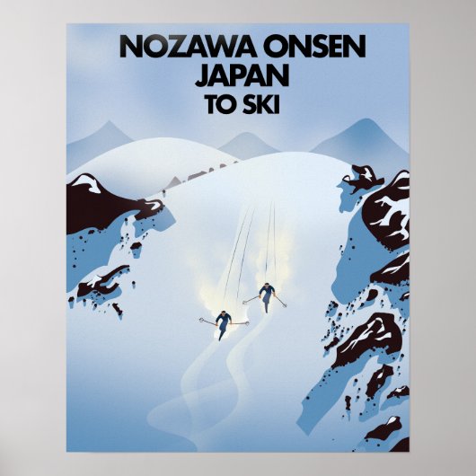 Nozawa Onsen Japon impression de ski. (Devant)