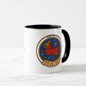 NP Aries Black 11 oz Ringer Mug (Devant droit)