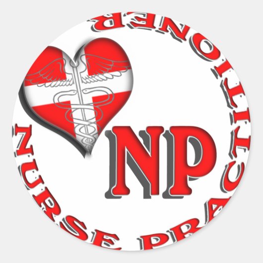 NP CIRCULAIRE LOGO NURSE PRACTITIONER RONDE STICKER (Voorkant)