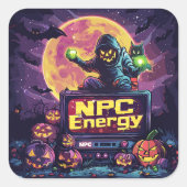 NPC-energie | ExDesigner | Halloween Vierkante Sticker (Voorkant)