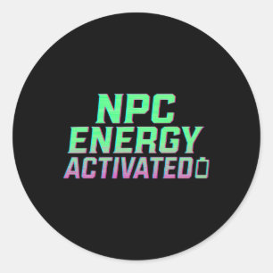 Npc Energie Geactiveerde Grappige Esthetische Game Ronde Sticker