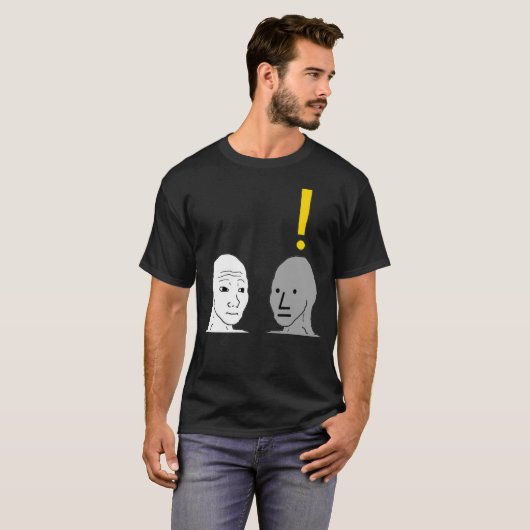 NPC Wojak Meme T-shirt (Voorkant volledig)