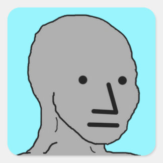 NPC wojak-stickers Vierkante Sticker