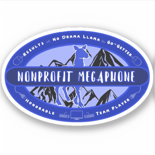 NPM Blue Oval Logo Sticker (Voorkant)