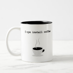 npm installeert koffie JavaScript Programmer Tweekleurige Koffiemok