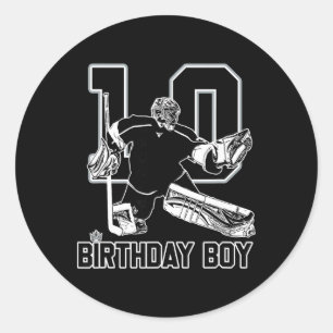 Nr. 10 IJshockey Keeper Gefeliciteerd 10e Verjaard Ronde Sticker