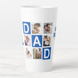Nr. 1 Dad 6 Fotocollage Happy Vaderdag Blue Latte Mok