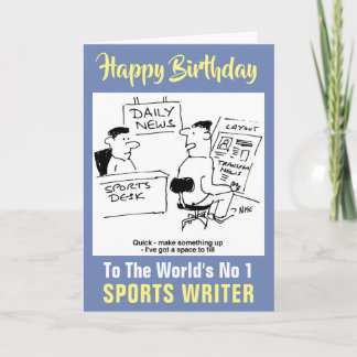 Nr. 1 van het woord Sportschrijver - Happy Birthda Kaart