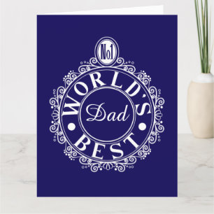 Nr.1 Werelds Beste Papa Aangepaste Typografie Witt Kaart