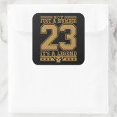Nr. 23 is Legendary Number Vierkante Sticker (Tas)