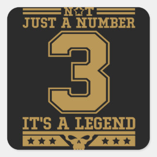 Nr. 3 is Legendary Number Vierkante Sticker