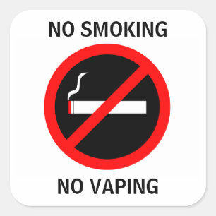 NR DIE - GEEN TEKEN VAPING ROKEN VIERKANTE STICKER