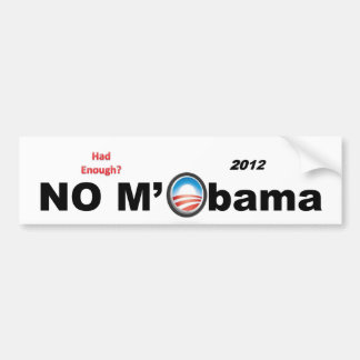 nr. M'Obama 2012 Bumpersticker