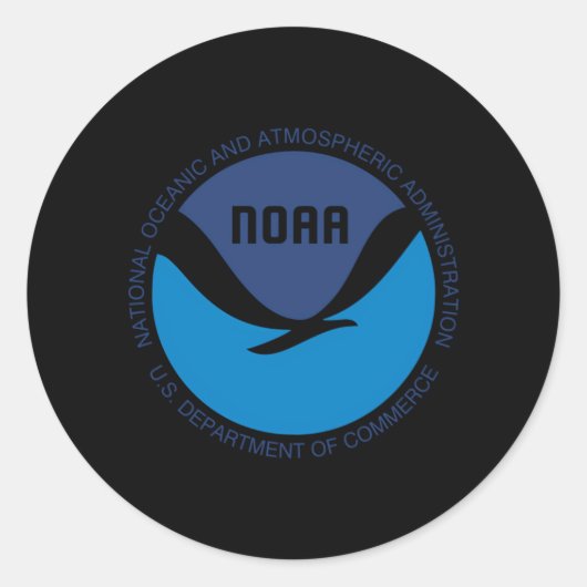 Nr. nationaal oceanisch en atmosferisch bestuur ronde sticker (Voorkant)