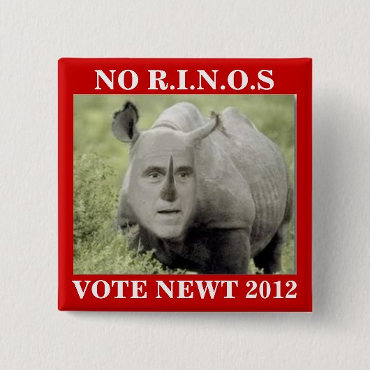 NR. RINOS NEWT 2012 VIERKANTE BUTTON 5,1 CM (Voorkant)