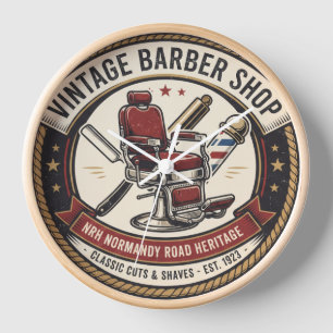 NRH Vintage Kapperszaak 1950s Americana Wandklok