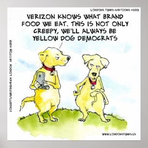 NSA Gele Hond Democraat Grappig Poster