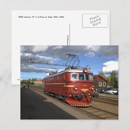 NSB veteraan El 11 in Eina st., Noorwegen Briefkaart (Voorkant / Achterkant)