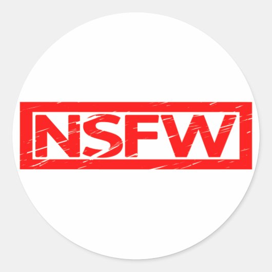 NSFW Stamp Ronde Sticker (Voorkant)