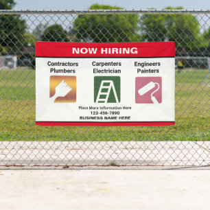 Nu Aangepaste bannerteken voor bedrijfsnaam huren Spandoek