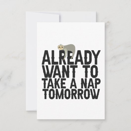 Nu al een Nap Morgenavond. Bedankkaart (Voorkant)