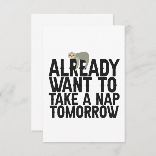 Nu al een Nap Morgenavond. Bedankkaart (Voorkant / Achterkant)
