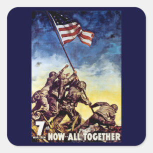 Nu allemaal samen ~ Iwo Jima Vierkante Sticker