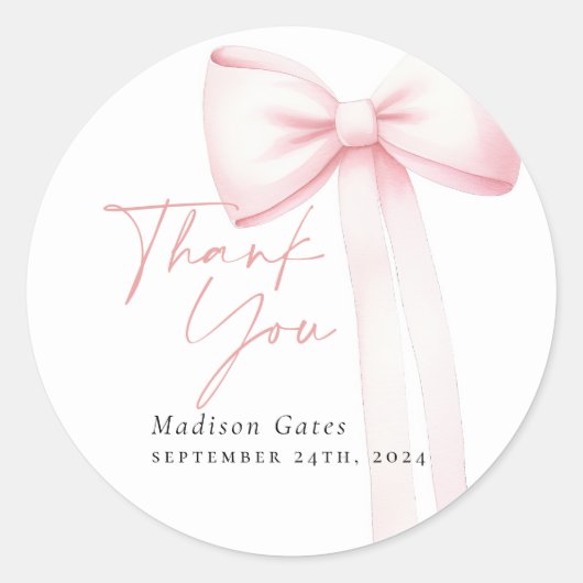 Nu bedankt kaart ronde sticker (Voorkant)