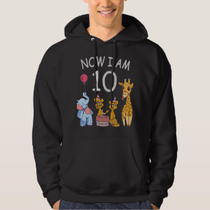 Nu ben ik 10 jaar, 10e verjaardag in de dierentuin hoodie