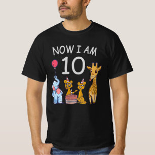 Nu ben ik 10 jaar, 10e verjaardag in de dierentuin t-shirt