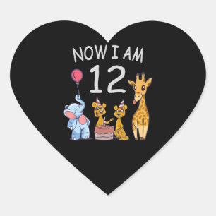 Nu ben ik 12 jaar, 12e verjaardag in de dierentuin hart sticker