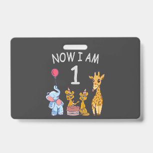 Nu ben ik 1 jaar oud op de dierentuin badge
