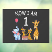 Nu ben ik 1 jaar oud op de dierentuin raamsticker (Vel 3)