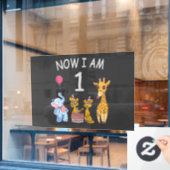 Nu ben ik 1 jaar oud op de dierentuin raamsticker (Cafe Raam)