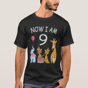 Nu ben ik negen jaar oud op de dierentuin t-shirt