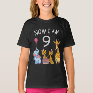 Nu ben ik negen jaar oud op de dierentuin t-shirt