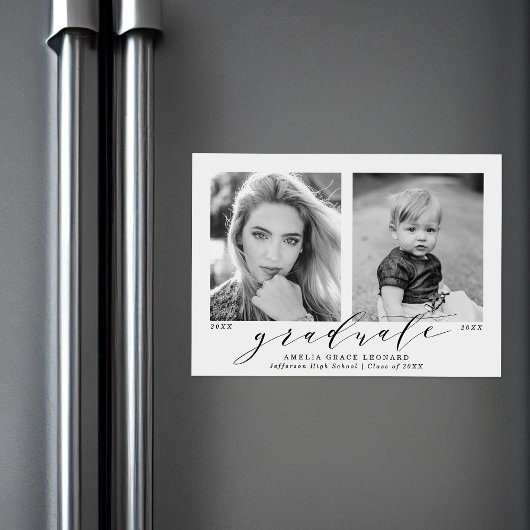 Nu en dan 2 Foto Afstuderen Magnetische Uitnodiging