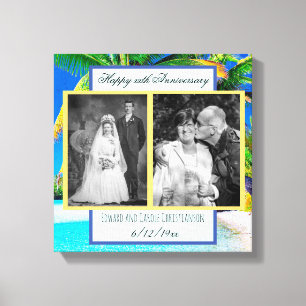 Nu en dan bruiloft foto Jubileum Canvas Afdruk