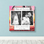 Nu en dan bruiloft foto Jubileum Canvas Afdruk (Insitu (Houten vloer))