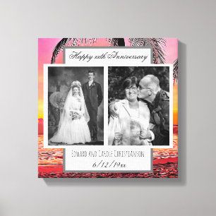 Nu en dan bruiloft foto Jubileum Canvas Afdruk