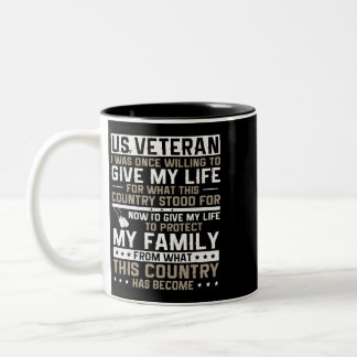 Nu geef ik mijn leven om mijn familie in de VS te  Tweekleurige Koffiemok