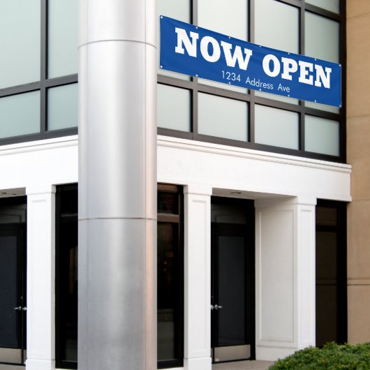 Nu geopend - aangepaste weerbestendige bedrijfsban spandoek (Buitenkant Gebouw)