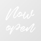 Nu geopend moderne bedrijfsopening raamsticker (Vel)