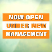 Nu geopend onder nieuwe leiding Kleine onderneming Raamsticker (Vel 3)